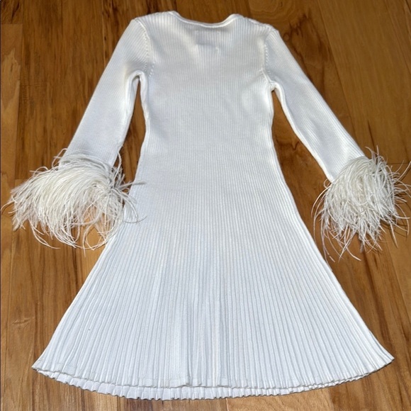 Milly Minis Feather Sleeves Knit Dress Ribbed - Picture 6 of 7